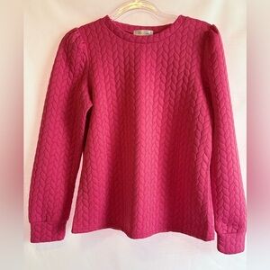 Liam & Co. Quilted Pink Textured Top. Size S